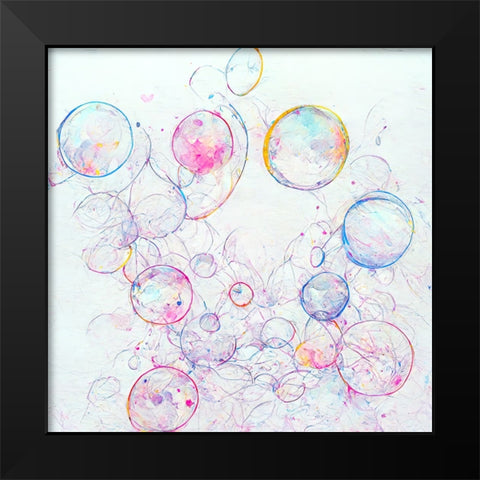 Bubbles 6 Black Modern Wood Framed Art Print by Screendoor