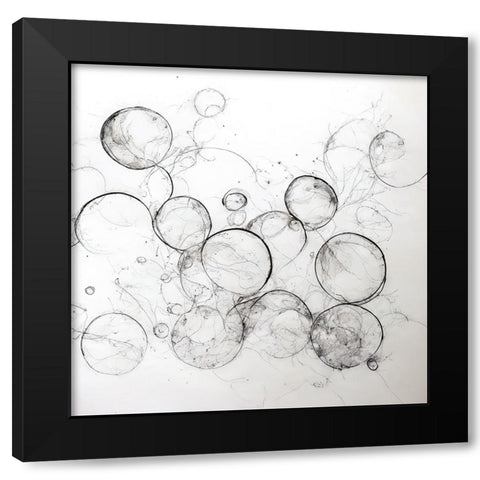 Bubbles 7 Black Modern Wood Framed Art Print by Screendoor