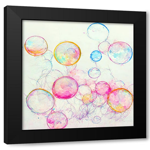 Bubbles 8 Black Modern Wood Framed Art Print by Screendoor