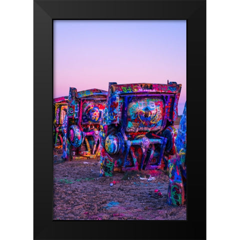 Cadillac Ranch 11 Black Modern Wood Framed Art Print by Malone, Will
