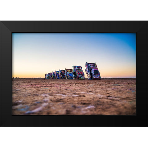 Cadillac Ranch 2 Black Modern Wood Framed Art Print by Malone, Will