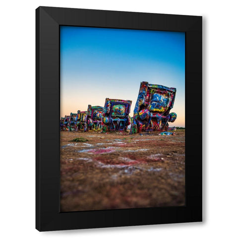 Cadillac Ranch 3 Vertical Black Modern Wood Framed Art Print by Malone, Will