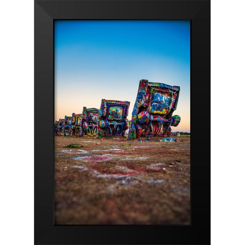 Cadillac Ranch 3 Vertical Black Modern Wood Framed Art Print by Malone, Will