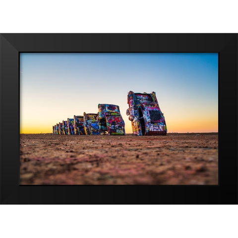 Cadillac Ranch 4 Black Modern Wood Framed Art Print by Malone, Will