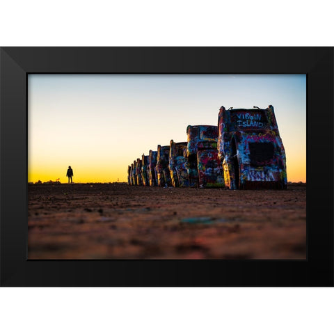 Cadillac Ranch 5 Black Modern Wood Framed Art Print by Malone, Will