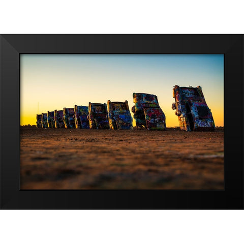 Cadillac Ranch 6 Black Modern Wood Framed Art Print by Malone, Will