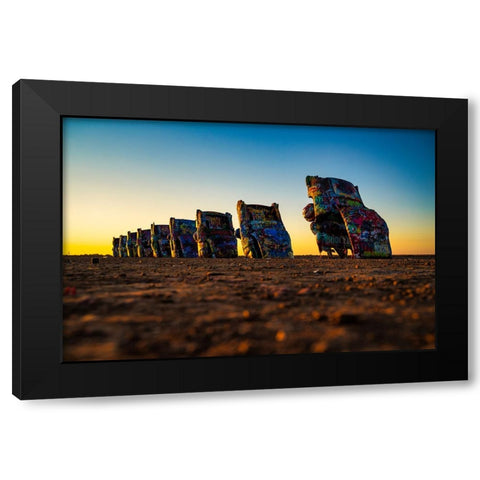 Cadillac Ranch 7 Black Modern Wood Framed Art Print with Double Matting by Malone, Will