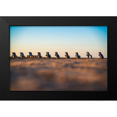 Cadillac Ranch 9 Black Modern Wood Framed Art Print by Malone, Will