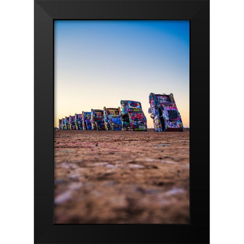 Cadillac Ranch Vertical Black Modern Wood Framed Art Print by Malone, Will