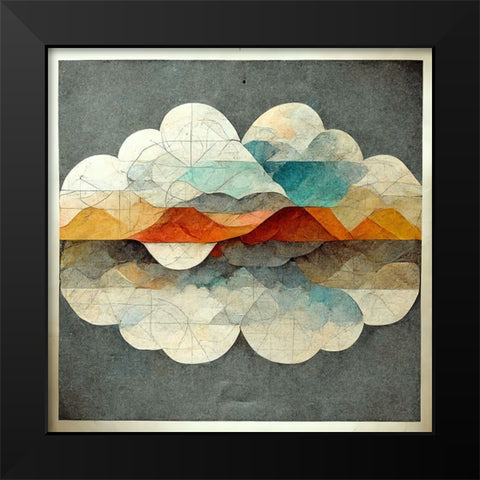 Cloud Dream 4 Black Modern Wood Framed Art Print by Screendoor