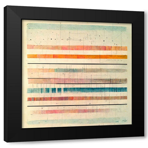 Dancing Filmstrip 3 Black Modern Wood Framed Art Print by Screendoor