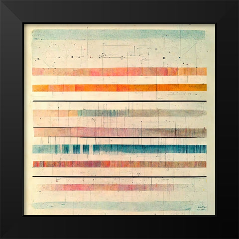 Dancing Filmstrip 3 Black Modern Wood Framed Art Print by Screendoor