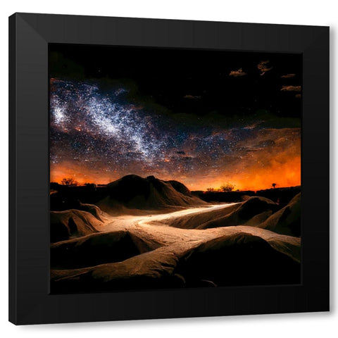 Dune Sea 2 Black Modern Wood Framed Art Print by Screendoor