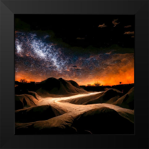 Dune Sea 2 Black Modern Wood Framed Art Print by Screendoor