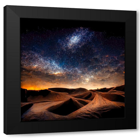 Dune Sea 3 Black Modern Wood Framed Art Print by Screendoor