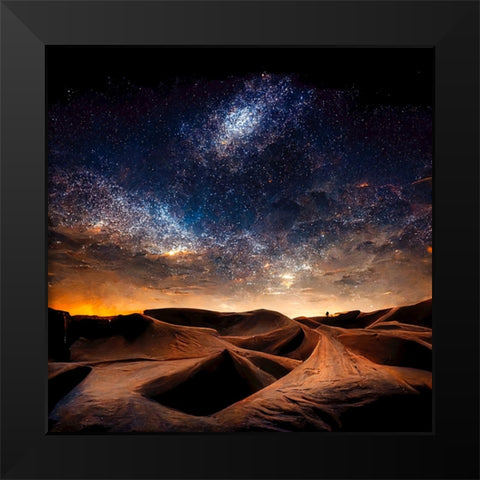 Dune Sea 3 Black Modern Wood Framed Art Print by Screendoor