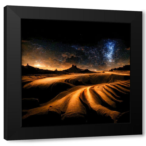 Dune Sea 4 Black Modern Wood Framed Art Print with Double Matting by Screendoor