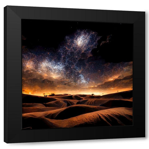 Dune Sea Black Modern Wood Framed Art Print by Screendoor