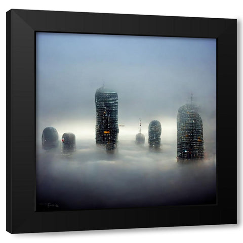 Engulfed in Fog 2 Black Modern Wood Framed Art Print by Screendoor