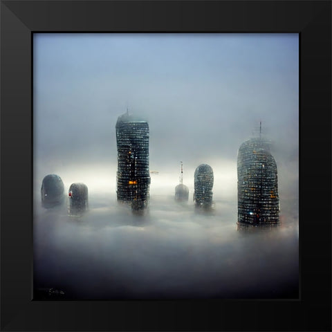 Engulfed in Fog 2 Black Modern Wood Framed Art Print by Screendoor