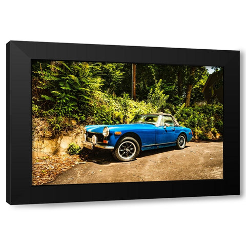 Little Blue Car Black Modern Wood Framed Art Print by Malone, Will
