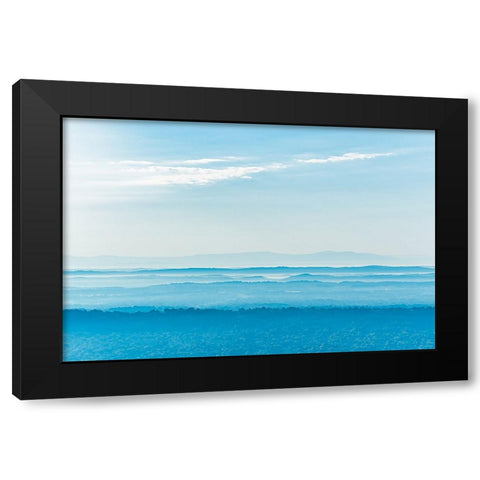 Morning Layers Blue Black Modern Wood Framed Art Print with Double Matting by Malone, Will
