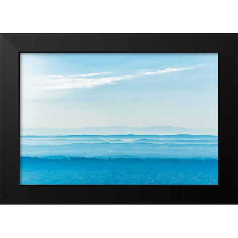 Morning Layers Blue Black Modern Wood Framed Art Print by Malone, Will