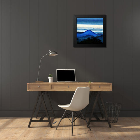 Mountain Layers 2 Black Modern Wood Framed Art Print by Screendoor