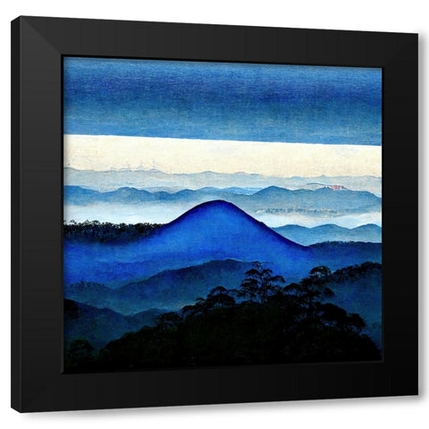 Mountain Layers 2 Black Modern Wood Framed Art Print by Screendoor