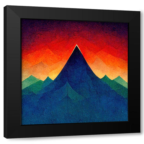 Rainbow Volcano 1 Black Modern Wood Framed Art Print with Double Matting by Screendoor