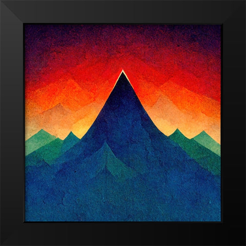 Rainbow Volcano 1 Black Modern Wood Framed Art Print by Screendoor