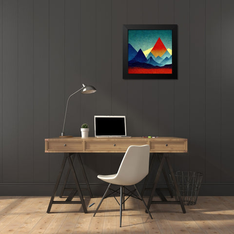 Rainbow Volcano 2 Black Modern Wood Framed Art Print by Screendoor