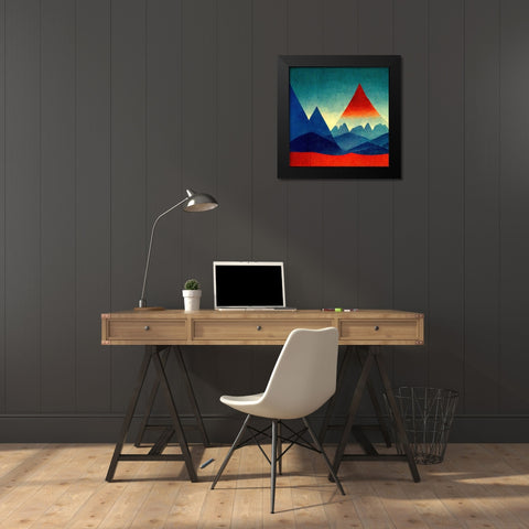 Rainbow Volcano 3 Black Modern Wood Framed Art Print by Screendoor