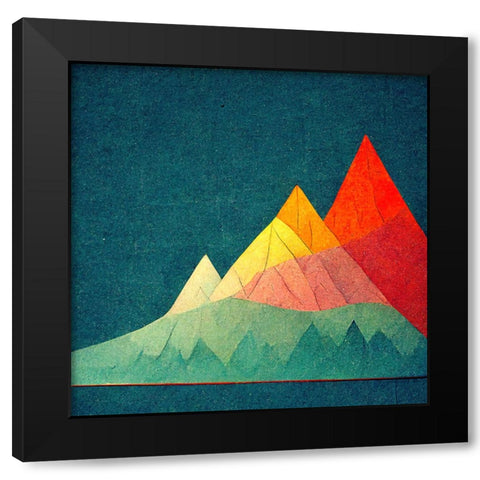 Rainbow Volcano 4 Black Modern Wood Framed Art Print with Double Matting by Screendoor