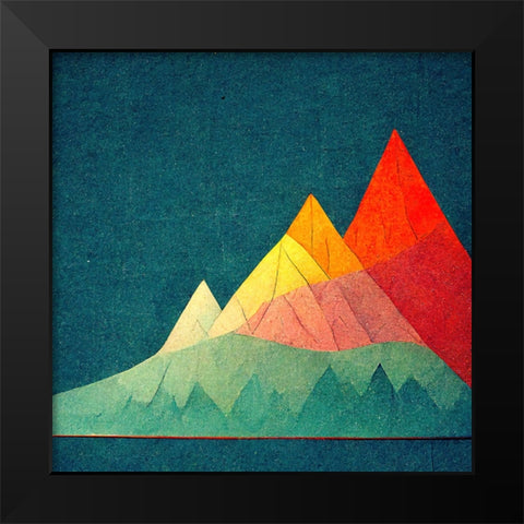 Rainbow Volcano 4 Black Modern Wood Framed Art Print by Screendoor