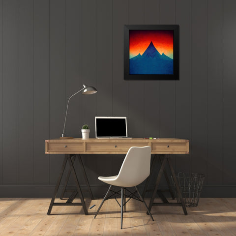 Rainbow Volcano 5 Black Modern Wood Framed Art Print by Screendoor