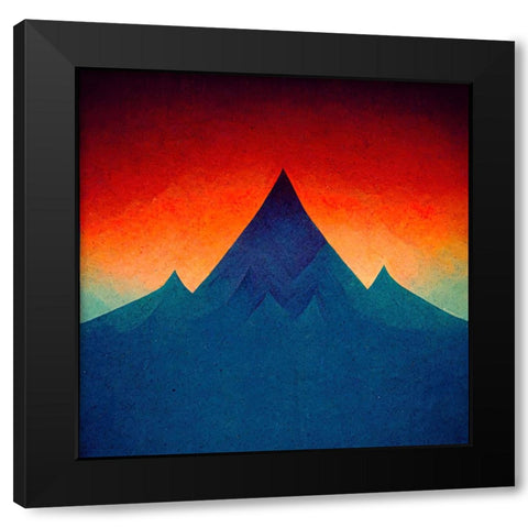 Rainbow Volcano 5 Black Modern Wood Framed Art Print by Screendoor