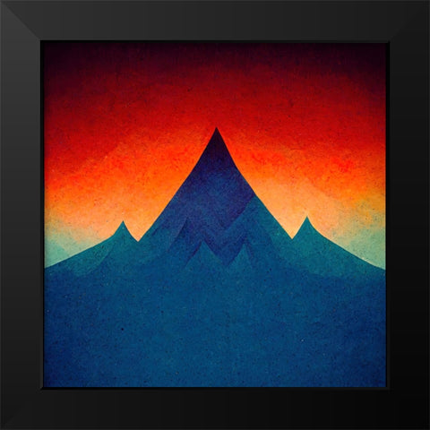 Rainbow Volcano 5 Black Modern Wood Framed Art Print by Screendoor