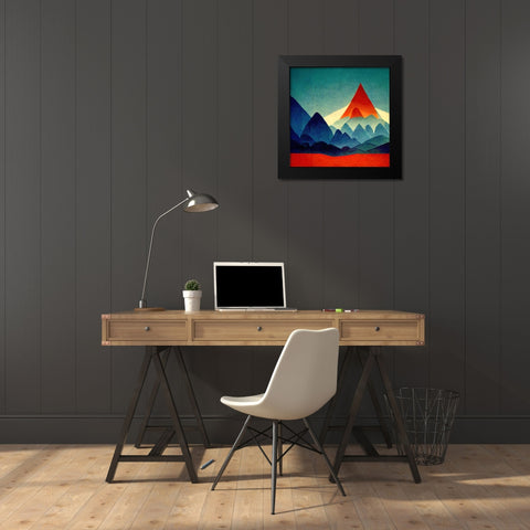 Rainbow Volcano 6 Black Modern Wood Framed Art Print by Screendoor