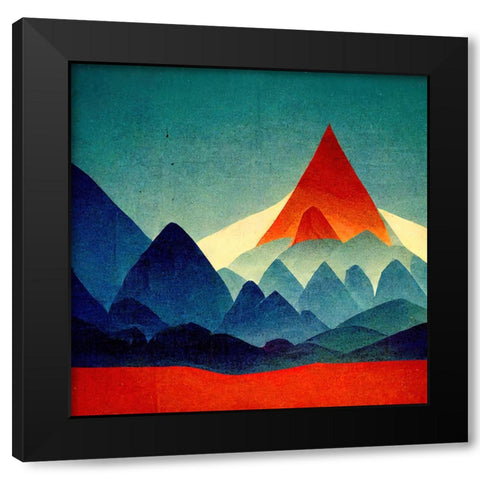 Rainbow Volcano 6 Black Modern Wood Framed Art Print with Double Matting by Screendoor