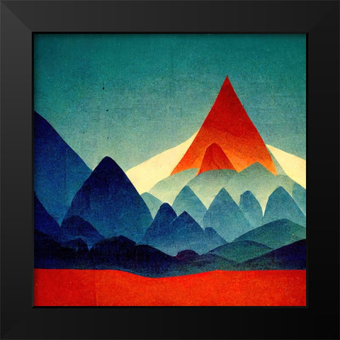 Rainbow Volcano 6 Black Modern Wood Framed Art Print by Screendoor