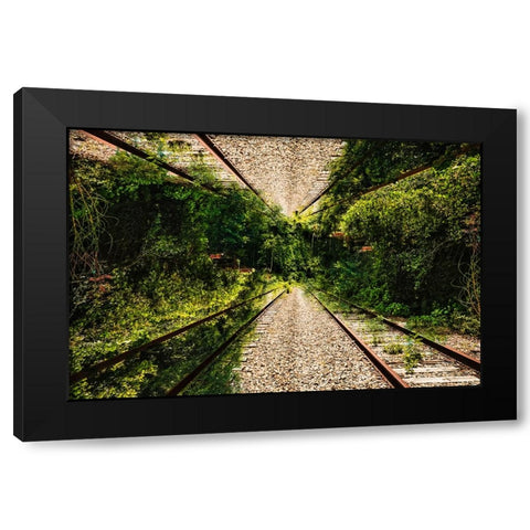 Saluda Tracks Upside Down 3 Black Modern Wood Framed Art Print by Malone, Will