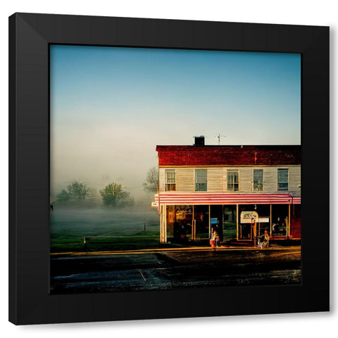 Small Town Morning 2 Black Modern Wood Framed Art Print with Double Matting by Screendoor