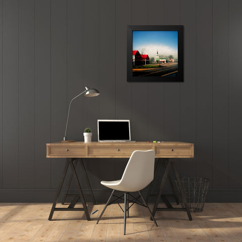 Small Town Morning 4 Black Modern Wood Framed Art Print by Screendoor