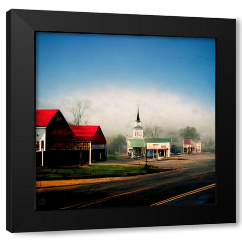 Small Town Morning 4 Black Modern Wood Framed Art Print by Screendoor