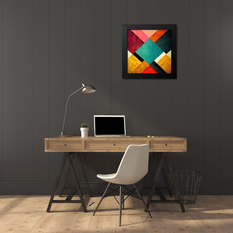 The Color Map 2 Black Modern Wood Framed Art Print by Screendoor