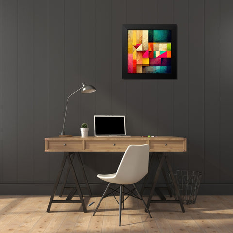 The Color Map 3 Black Modern Wood Framed Art Print by Screendoor