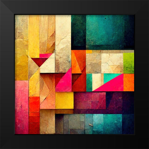 The Color Map 3 Black Modern Wood Framed Art Print by Screendoor