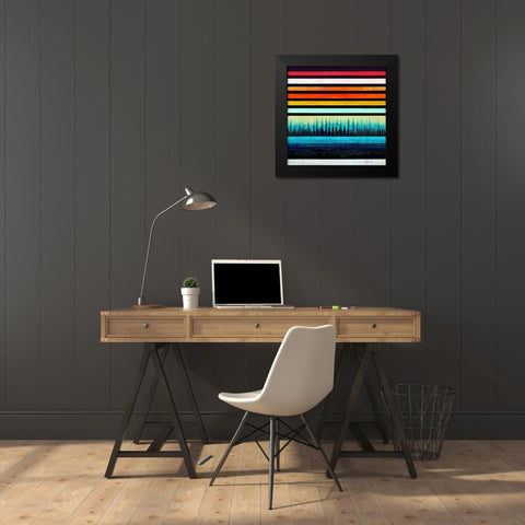 Waveform 10 Black Modern Wood Framed Art Print by Screendoor