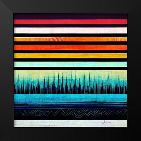 Waveform 10 Black Modern Wood Framed Art Print by Screendoor